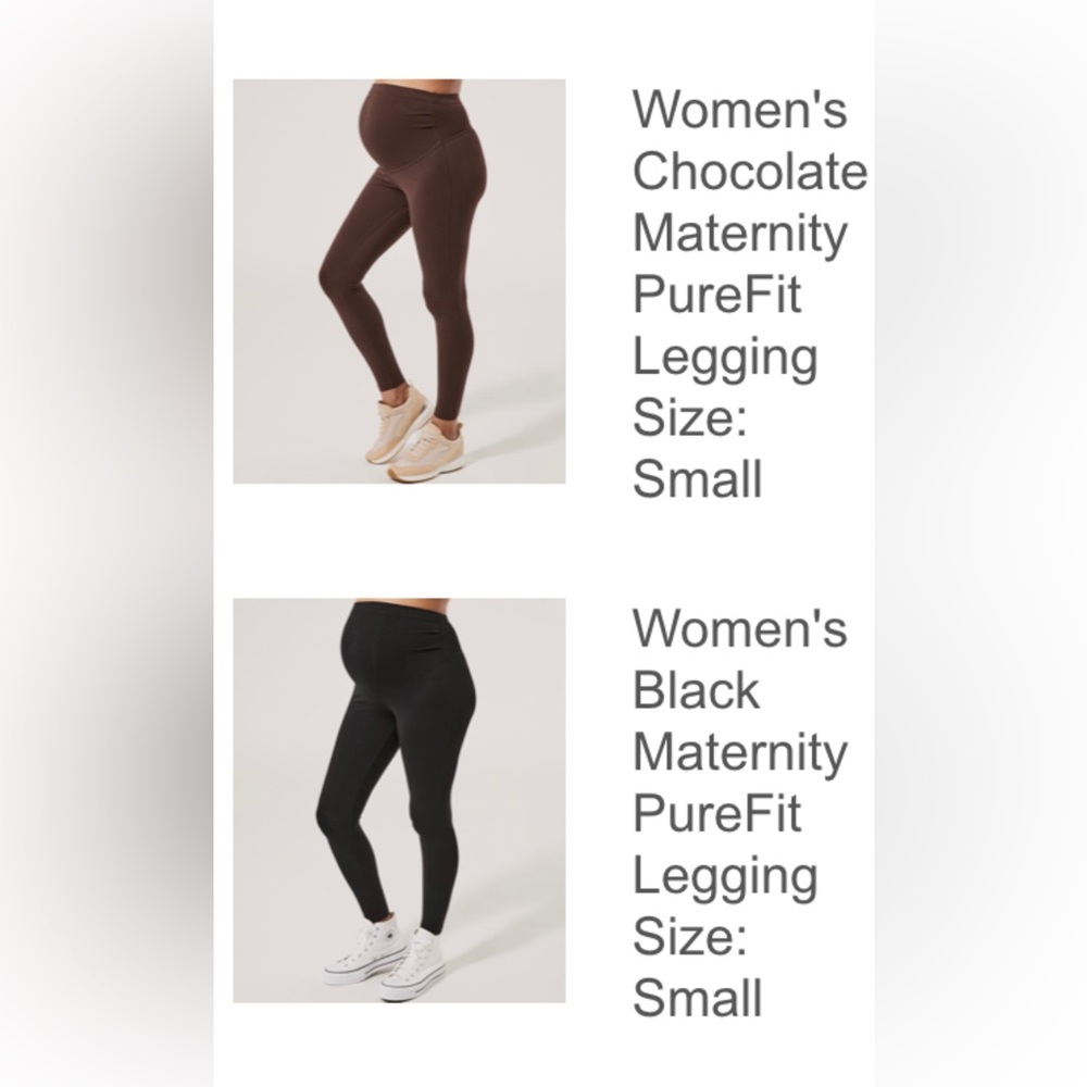 2 pairs pact maternity leggings in small - never worn